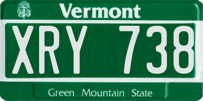 VT license plate XRY738