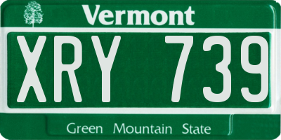 VT license plate XRY739