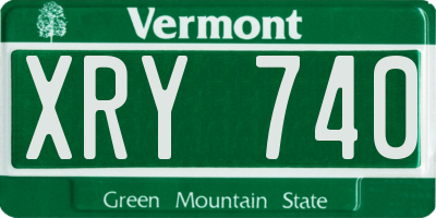 VT license plate XRY740