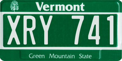 VT license plate XRY741