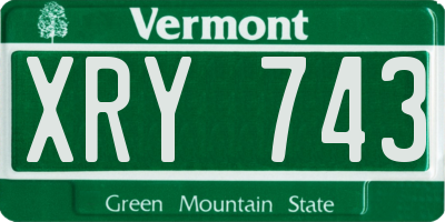 VT license plate XRY743