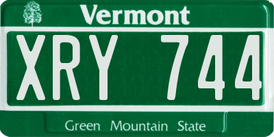 VT license plate XRY744