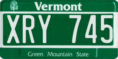 VT license plate XRY745