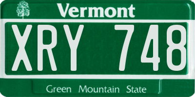 VT license plate XRY748