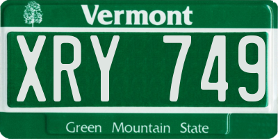 VT license plate XRY749