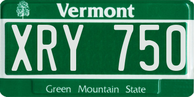 VT license plate XRY750