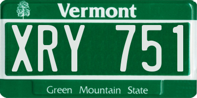 VT license plate XRY751