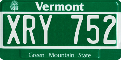 VT license plate XRY752