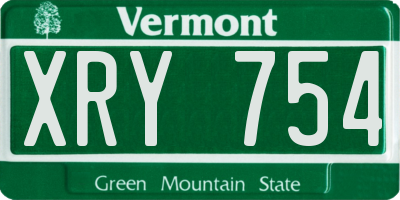 VT license plate XRY754