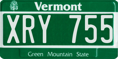 VT license plate XRY755