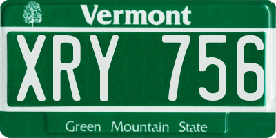 VT license plate XRY756