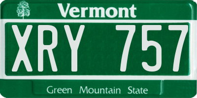 VT license plate XRY757
