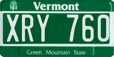 VT license plate XRY760
