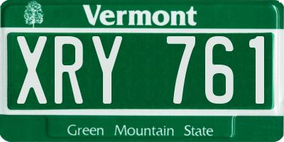 VT license plate XRY761
