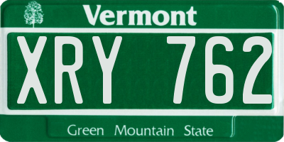 VT license plate XRY762