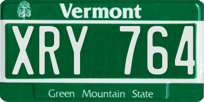 VT license plate XRY764