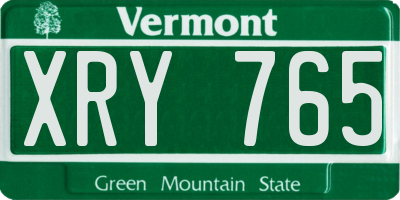 VT license plate XRY765