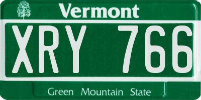 VT license plate XRY766