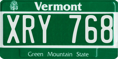 VT license plate XRY768