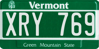 VT license plate XRY769