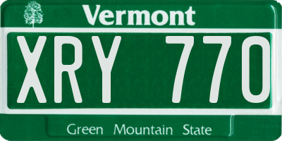 VT license plate XRY770
