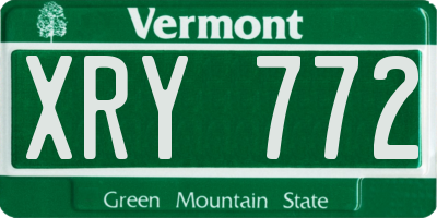 VT license plate XRY772