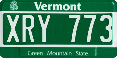 VT license plate XRY773