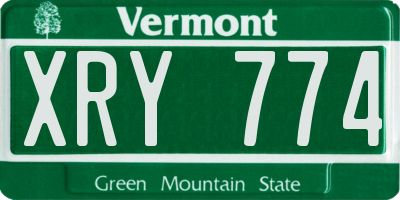 VT license plate XRY774