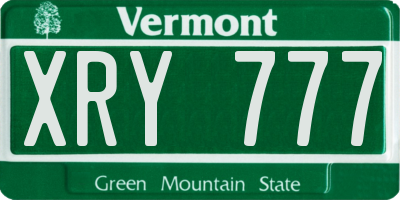 VT license plate XRY777