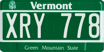 VT license plate XRY778