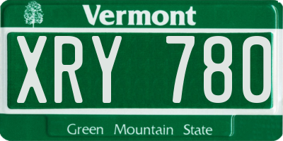 VT license plate XRY780
