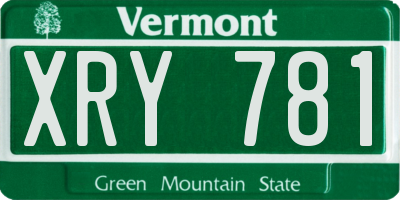 VT license plate XRY781