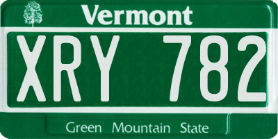 VT license plate XRY782