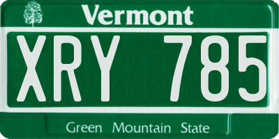 VT license plate XRY785