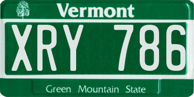 VT license plate XRY786
