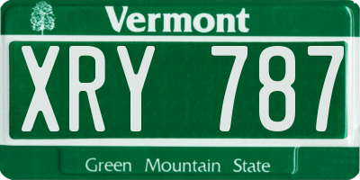 VT license plate XRY787