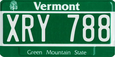 VT license plate XRY788