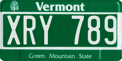 VT license plate XRY789