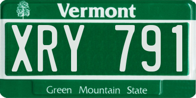 VT license plate XRY791