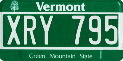 VT license plate XRY795