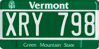 VT license plate XRY798