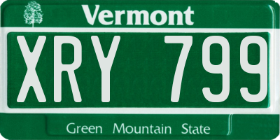 VT license plate XRY799