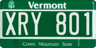 VT license plate XRY801