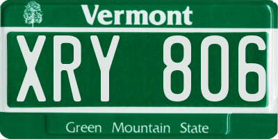 VT license plate XRY806