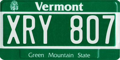 VT license plate XRY807
