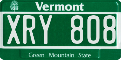 VT license plate XRY808