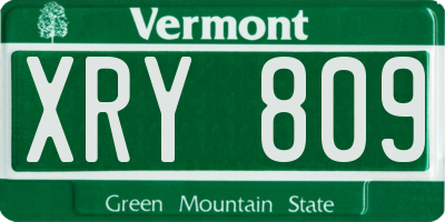 VT license plate XRY809
