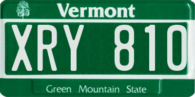 VT license plate XRY810