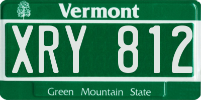 VT license plate XRY812