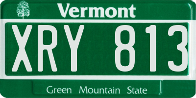 VT license plate XRY813